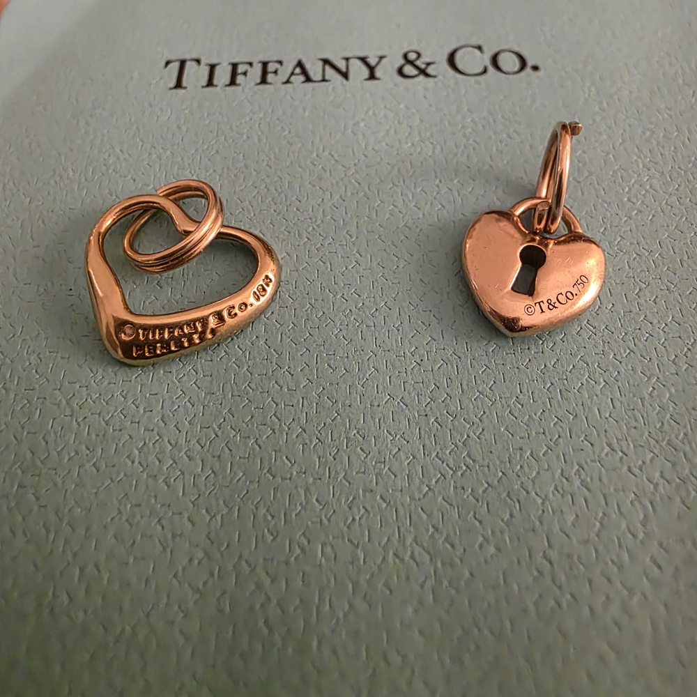 Authentic 18k Solid Gold Tiffany & Co. Gold Heart Charms